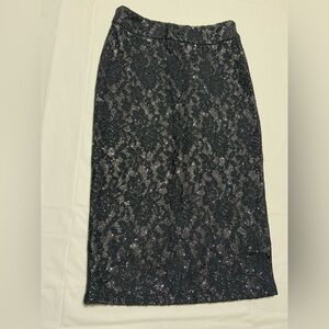 Black Lace with Sparkly Pencil Skirt